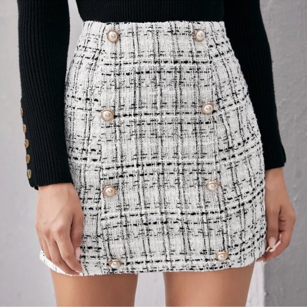 SHEIN Tweed Mini Skirt
